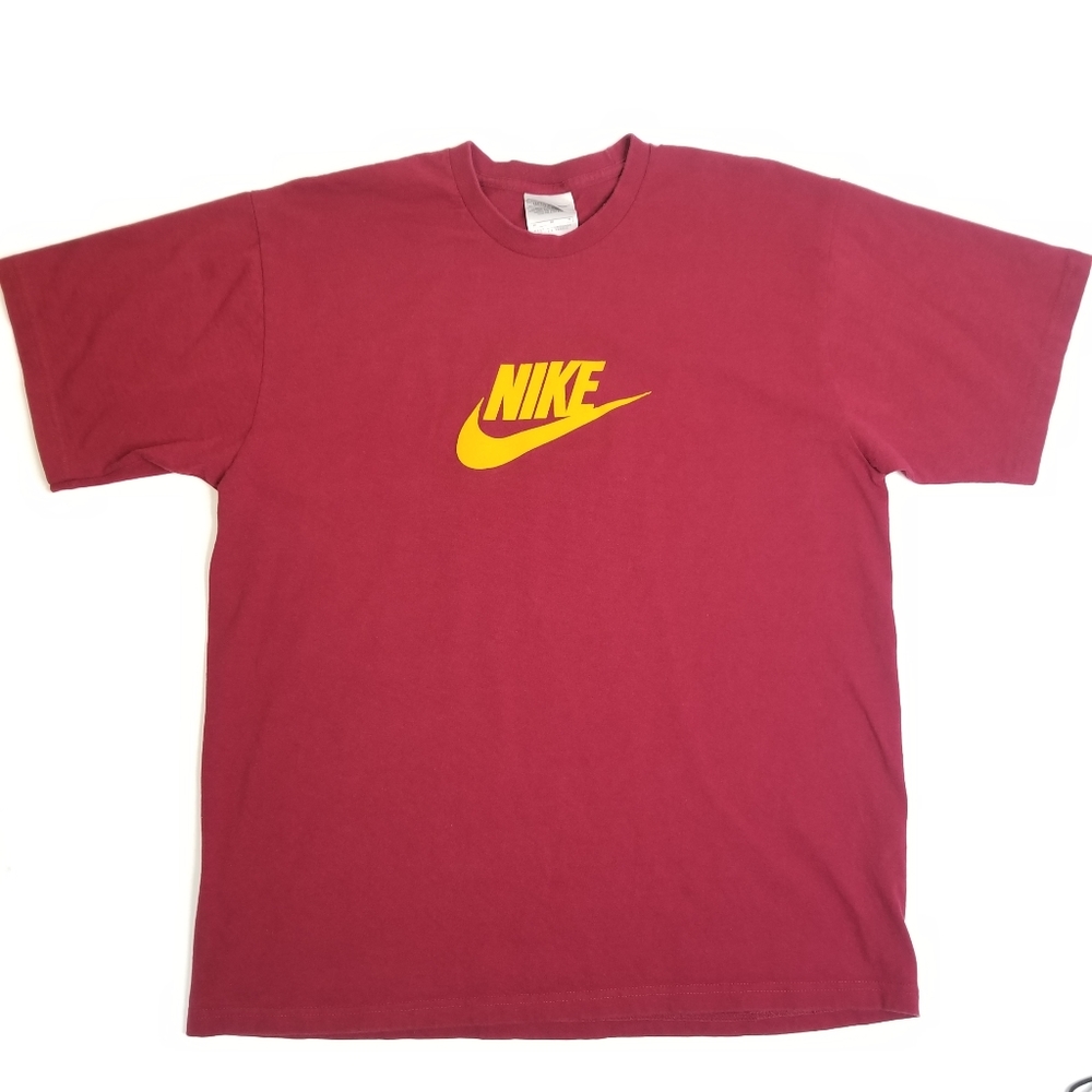 Vintage Nike Spellout Felt USA grey tag size M